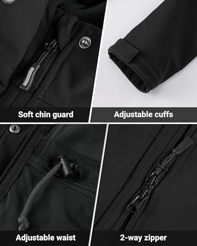 Women’s Lightweight Waterproof Fleece-Lined Softshell Rain Jacket with Hood
