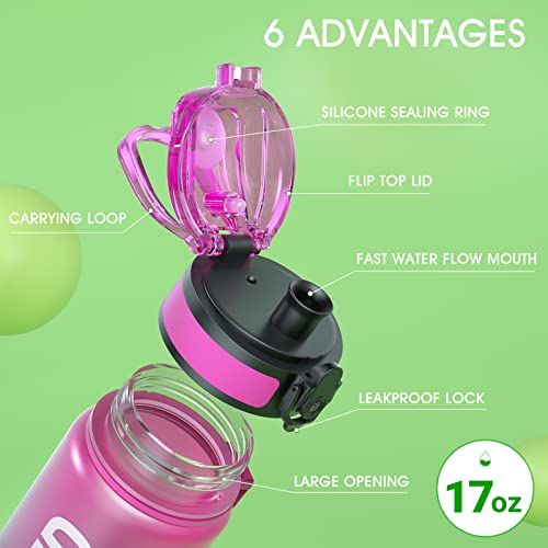 Motivational Leakproof Water Bottle with Time Marker & Wide Mouth Design