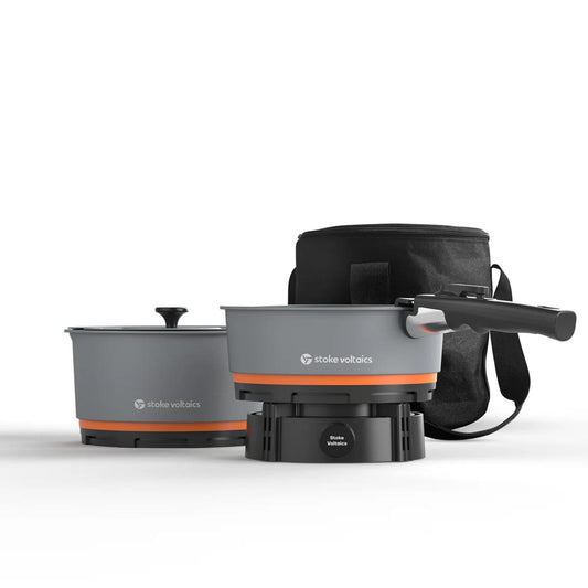 Portable Electric Camping Stove Set with Pot, Pan & Windproof Cooking System