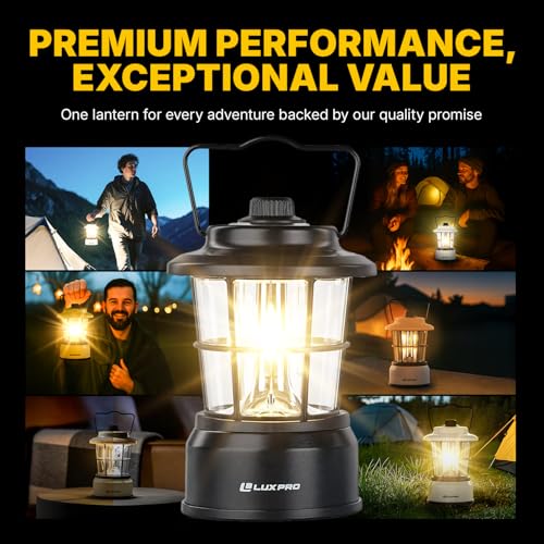 Retro LED Camping Lantern with Water-Resistant Design for Indoor & Outdoor Use