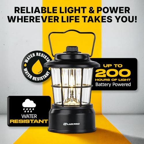 Retro LED Camping Lantern with Water-Resistant Design for Indoor & Outdoor Use