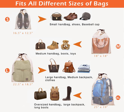 MISSLO Cotton Breathable Dust-proof Drawstring Storage Pouch Bag