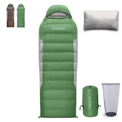 Ultralight Down Sleeping Bag with Pillow for Camping & Backpacking
