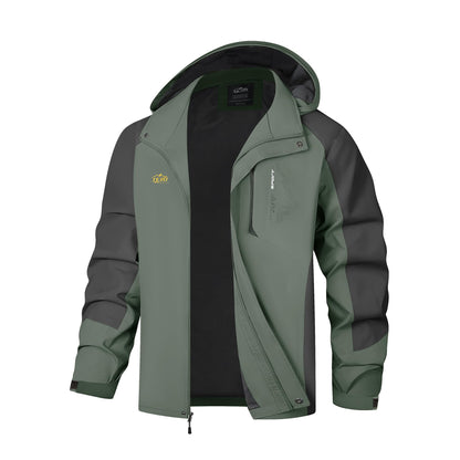 Men’s Waterproof Hooded Rain Jacket with Lightweight Windproof Design
