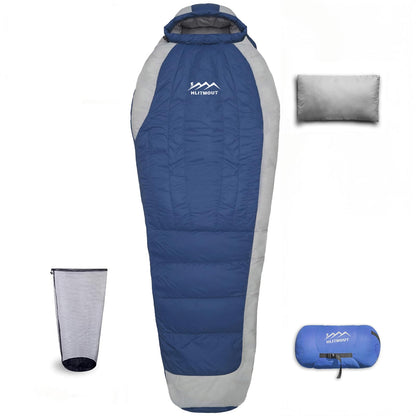 XL Down Mummy Sleeping Bag for Camping, Hiking & Backpacking