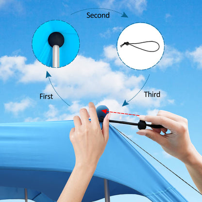 Beach Tent Beach Canopy Beach Shade Extra Windproof Rope Stable Sun Protection Easy Set up