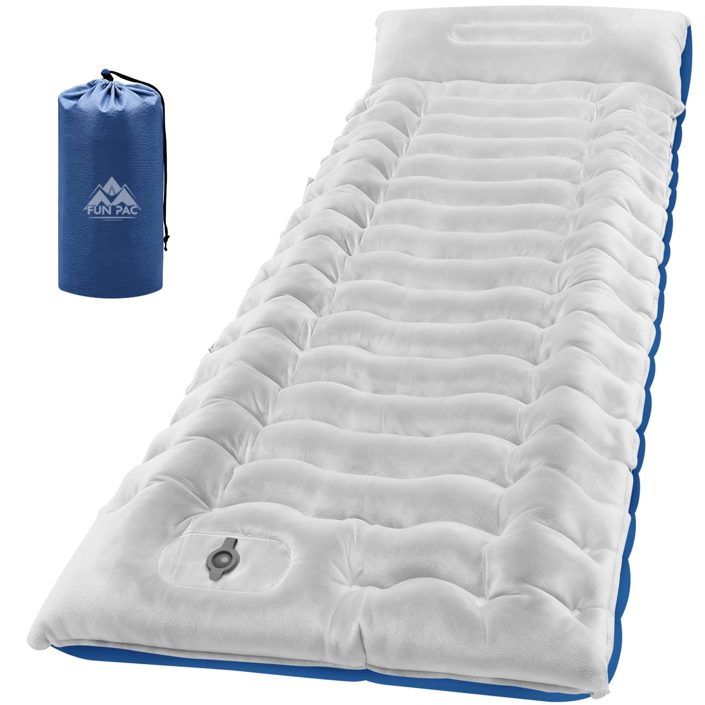 Ultralight Inflatable Camping Sleeping Pad with Built-In Pillow & Foot Pump