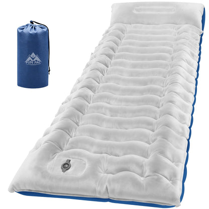 Ultralight Inflatable Camping Sleeping Pad with Built-In Pillow & Foot Pump