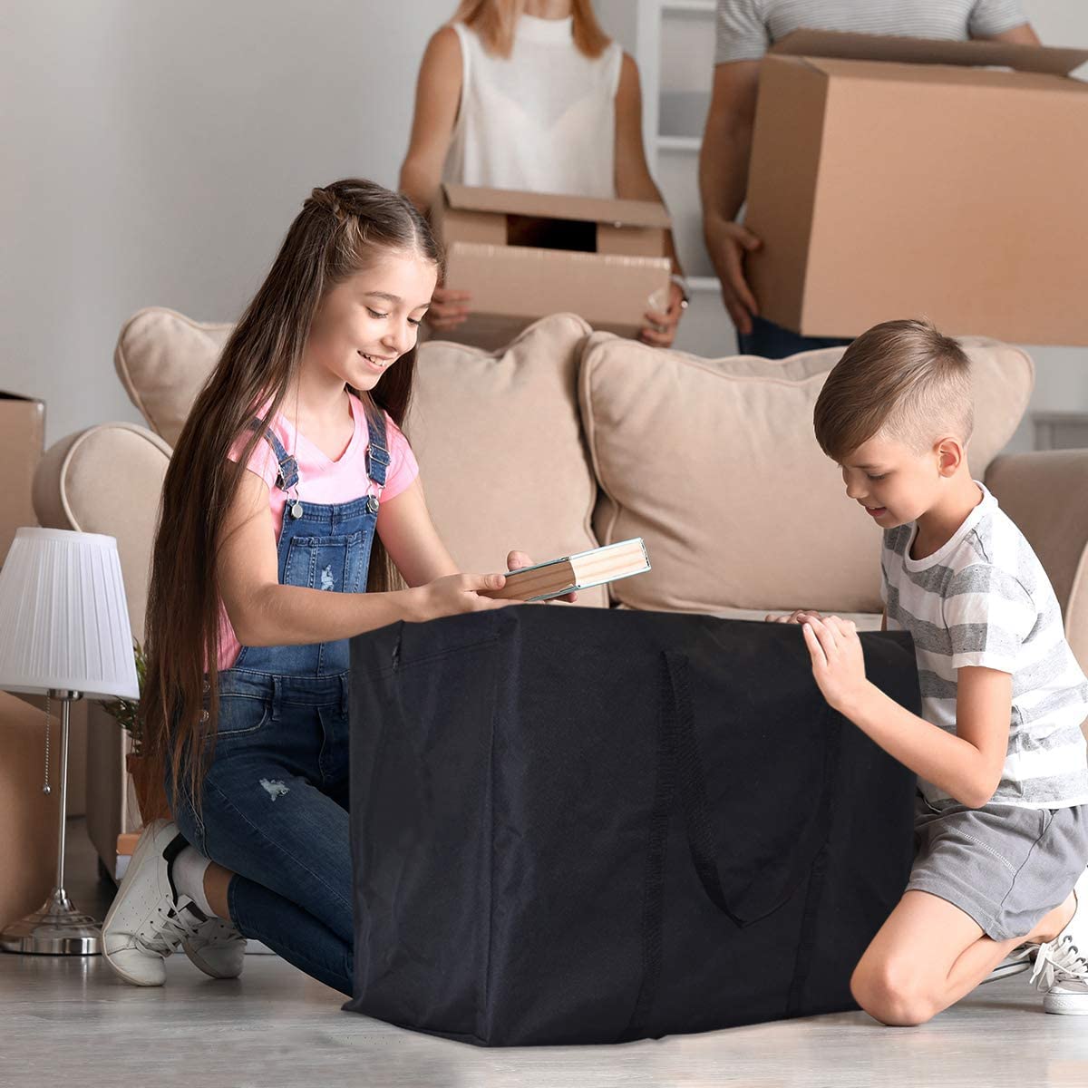 Extra Large Storage & Moving Bags with Carry Handles & Zipper Closure