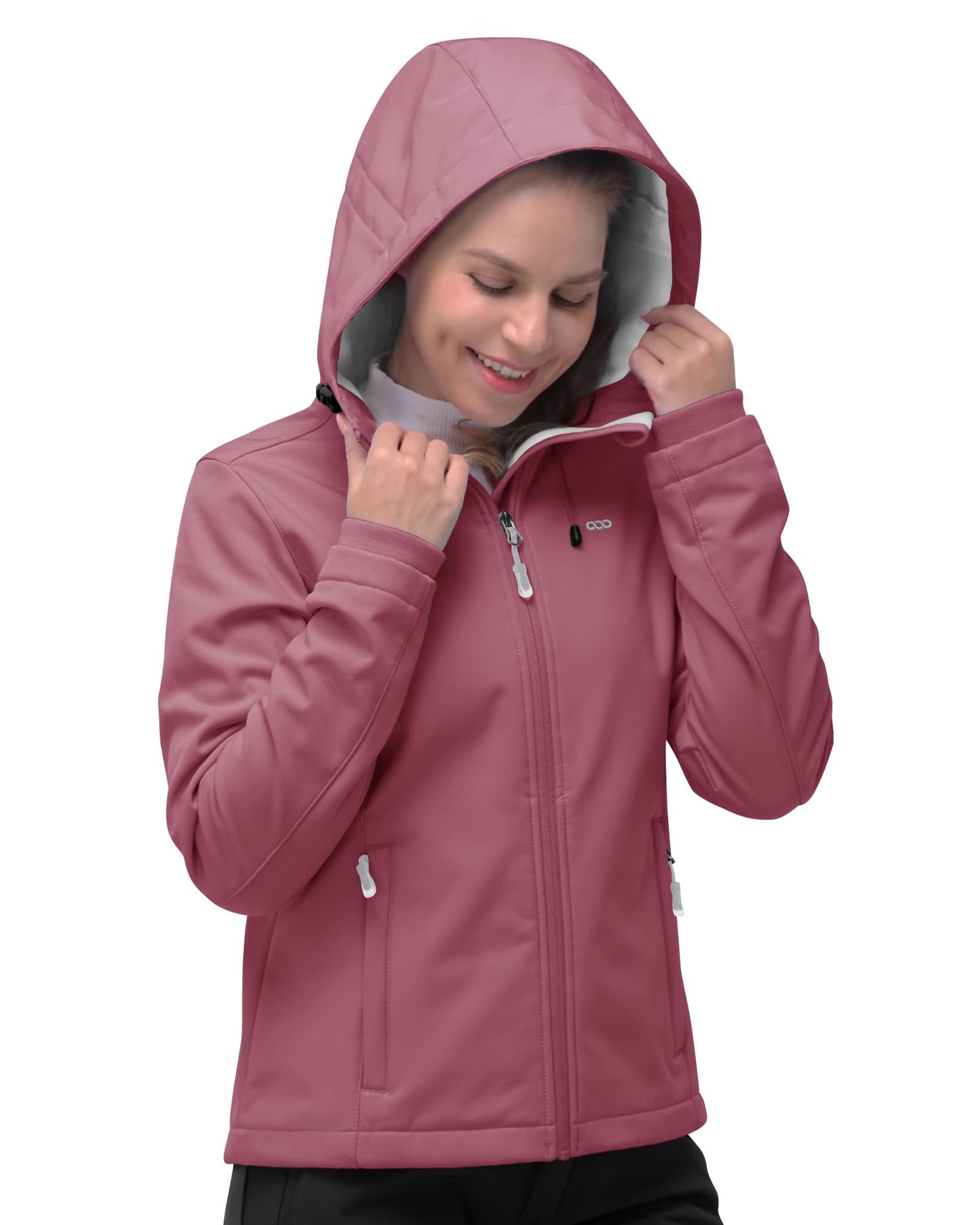 Women’s Fleece-Lined Softshell Jacket with Hooded Windproof Design