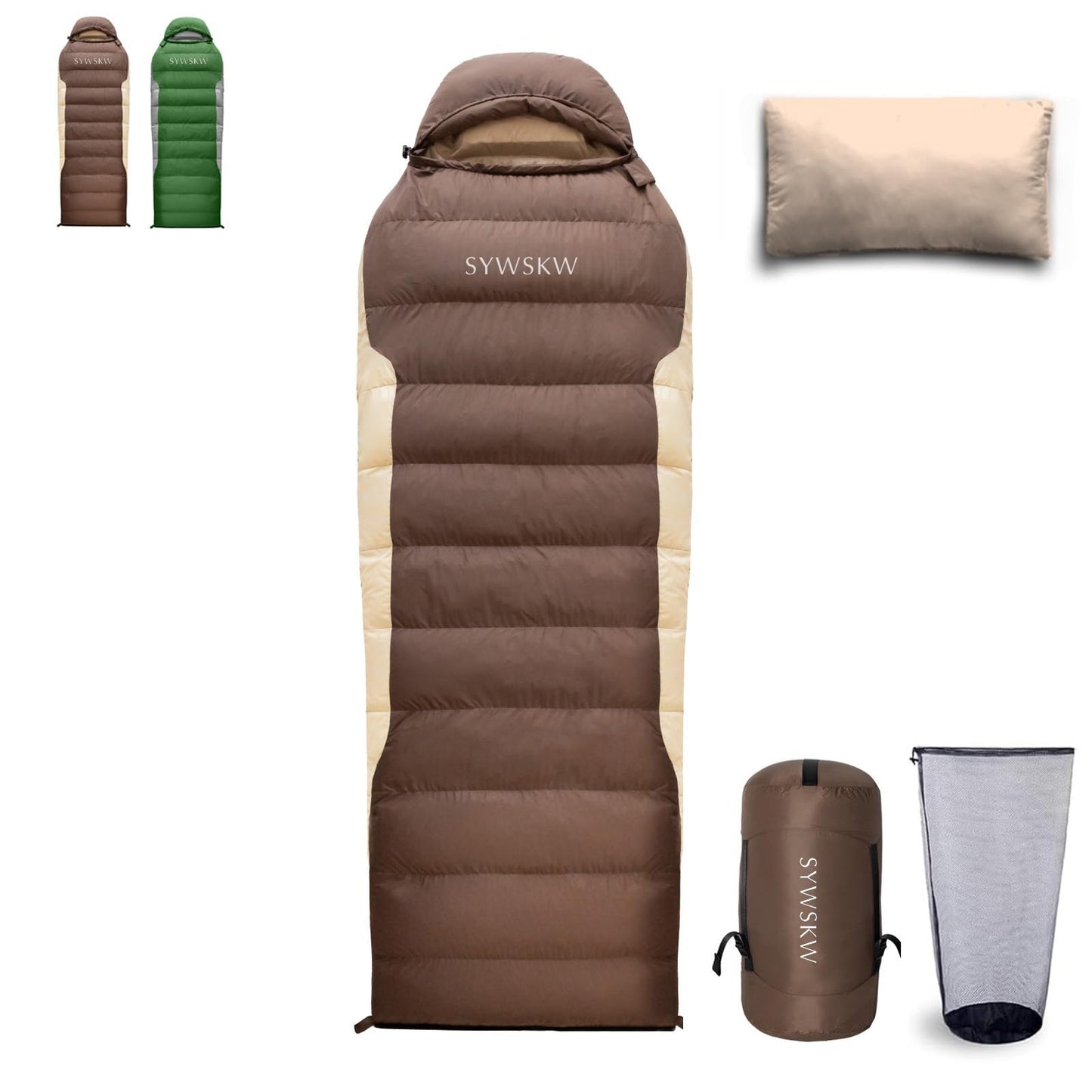 Ultralight Down Sleeping Bag with Pillow for Camping & Backpacking