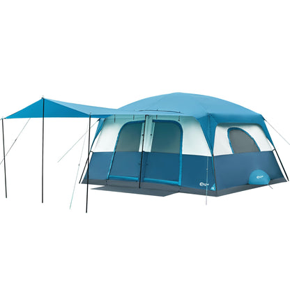 6–10 Person Family Camping Tent with Porch, Tall Interior & Ventilated Design