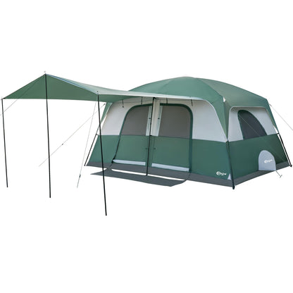 6–10 Person Family Camping Tent with Porch, Tall Interior & Ventilated Design