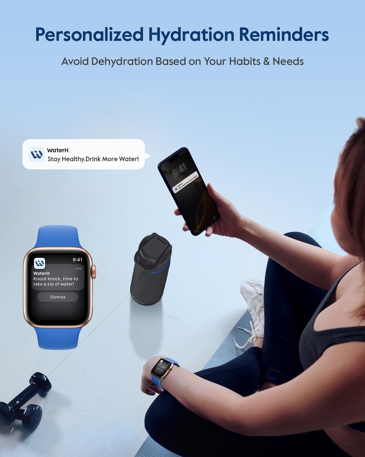 Smart Insulated Water Bottle with Hydration Reminder & Tracker