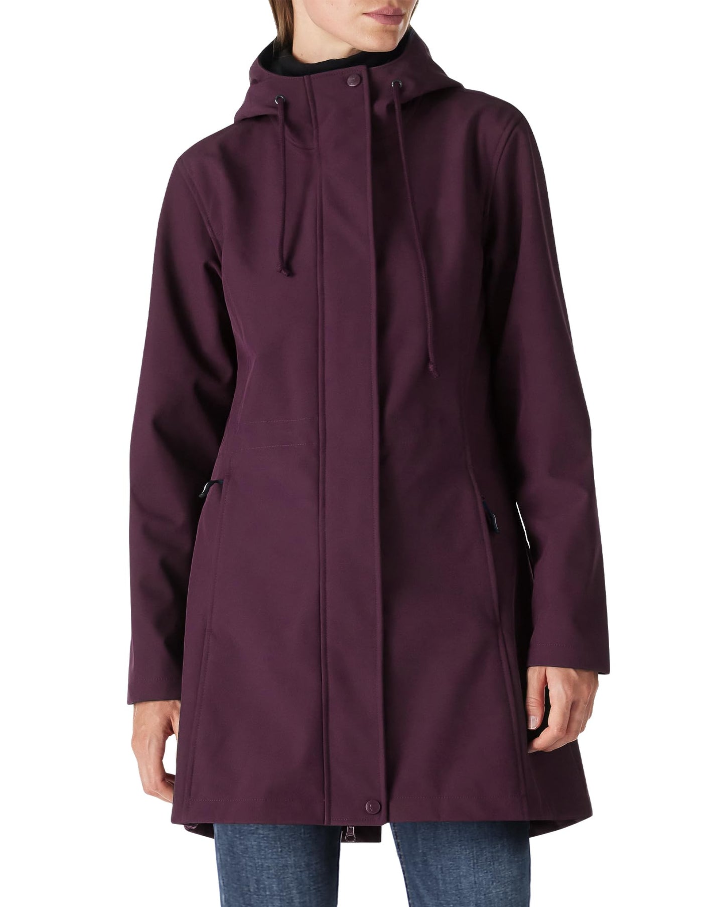 Women’s Lightweight Waterproof Fleece-Lined Softshell Rain Jacket with Hood