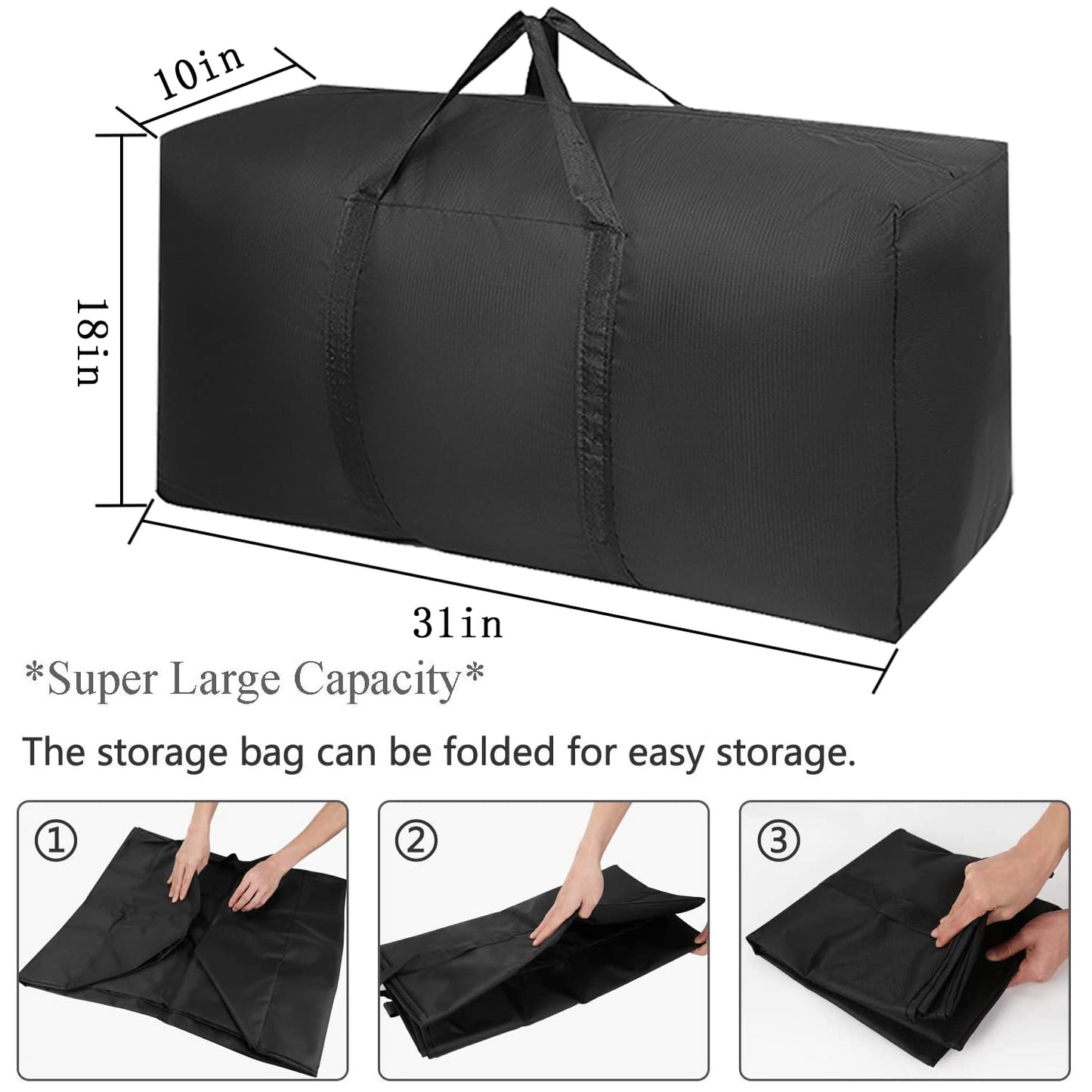 Extra Large Storage & Moving Bags with Carry Handles & Zipper Closure