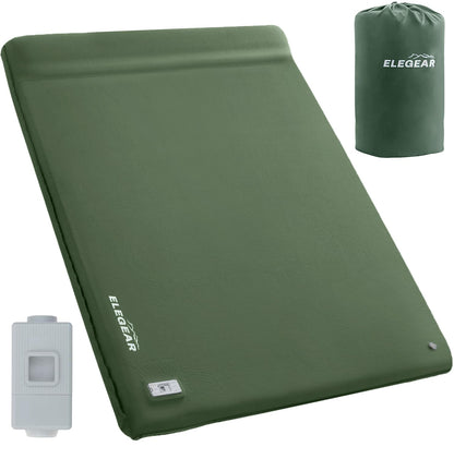 Self-Inflating Memory Foam Camping Sleeping Pad with Pillow & Insulated Design