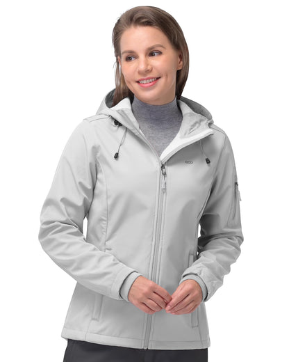Women’s Fleece-Lined Softshell Jacket with Hooded Windproof Design