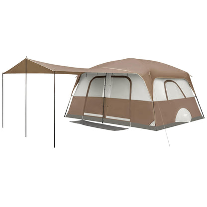 6–10 Person Family Camping Tent with Porch, Tall Interior & Ventilated Design