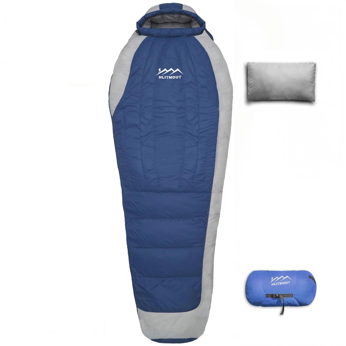 XL Down Mummy Sleeping Bag for Camping, Hiking & Backpacking