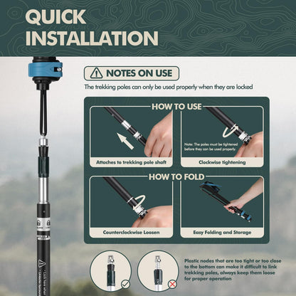 Collapsible Adjustable Trekking Pole with EVA Foam Grip for Hiking & Travel