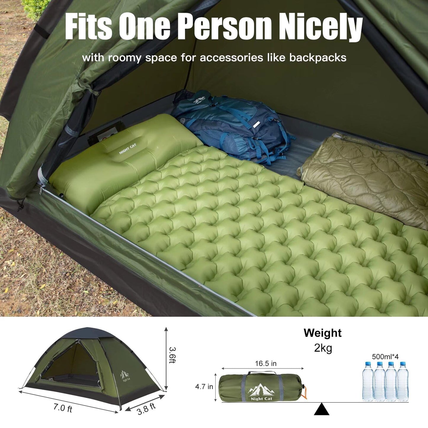 Lightweight Waterproof Backpacking Tent for 1–2 Person Camping & Hiking