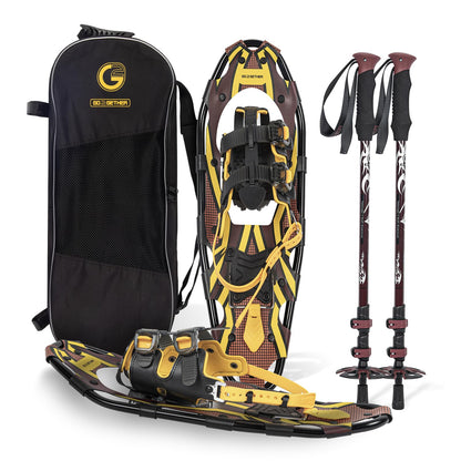 Lightweight Snowshoes Set with Trekking Poles & Carry Bag for Winter Hiking