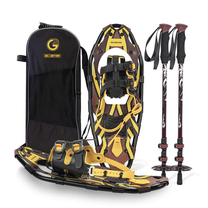 Lightweight Snowshoes Set with Trekking Poles & Carry Bag for Winter Hiking