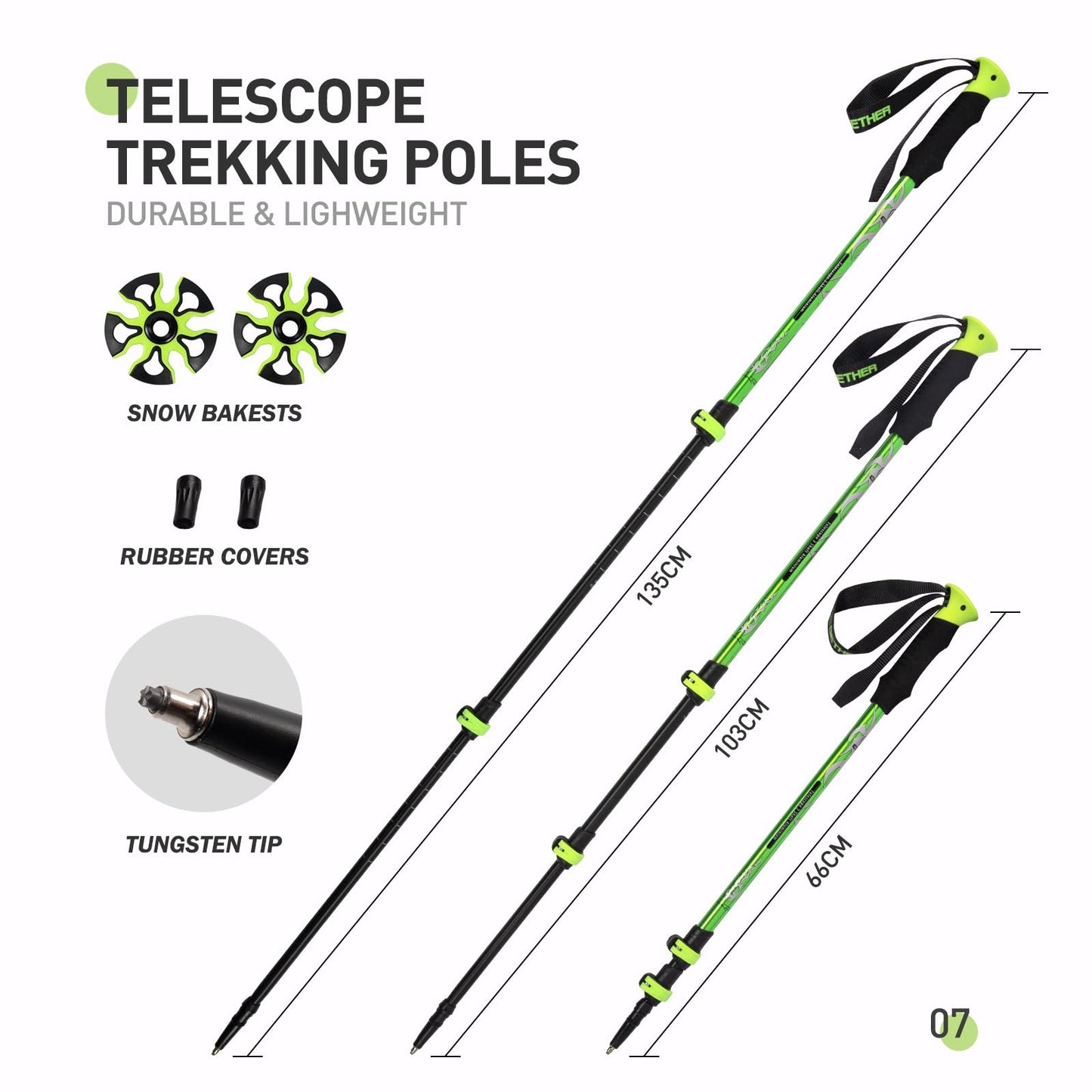 Lightweight Snowshoes Set with Trekking Poles & Carry Bag for Winter Hiking
