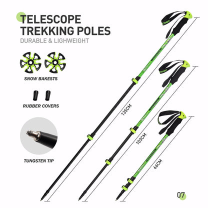 Lightweight Snowshoes Set with Trekking Poles & Carry Bag for Winter Hiking