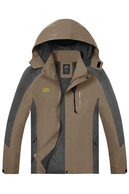 Men’s Waterproof Hooded Rain Jacket with Lightweight Windproof Design