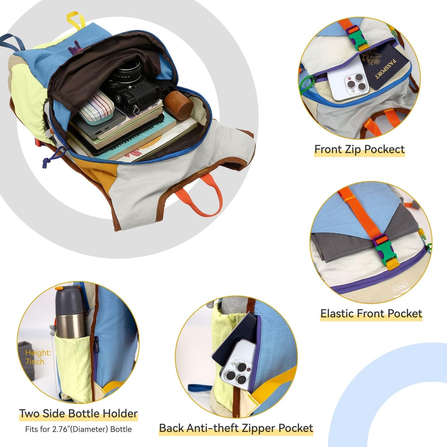 Lightweight Packable Hiking Daypack for Travel & Outdoor Use