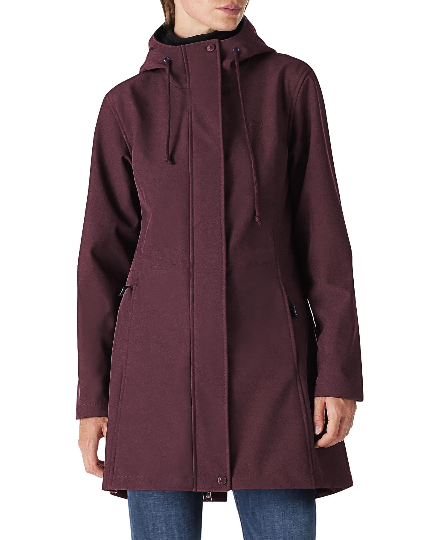 Women’s Lightweight Waterproof Fleece-Lined Softshell Rain Jacket with Hood