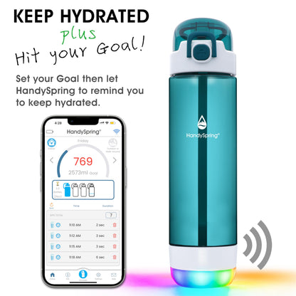 Smart Hydration Water Bottle with Drink Reminder & Straw Lid Design