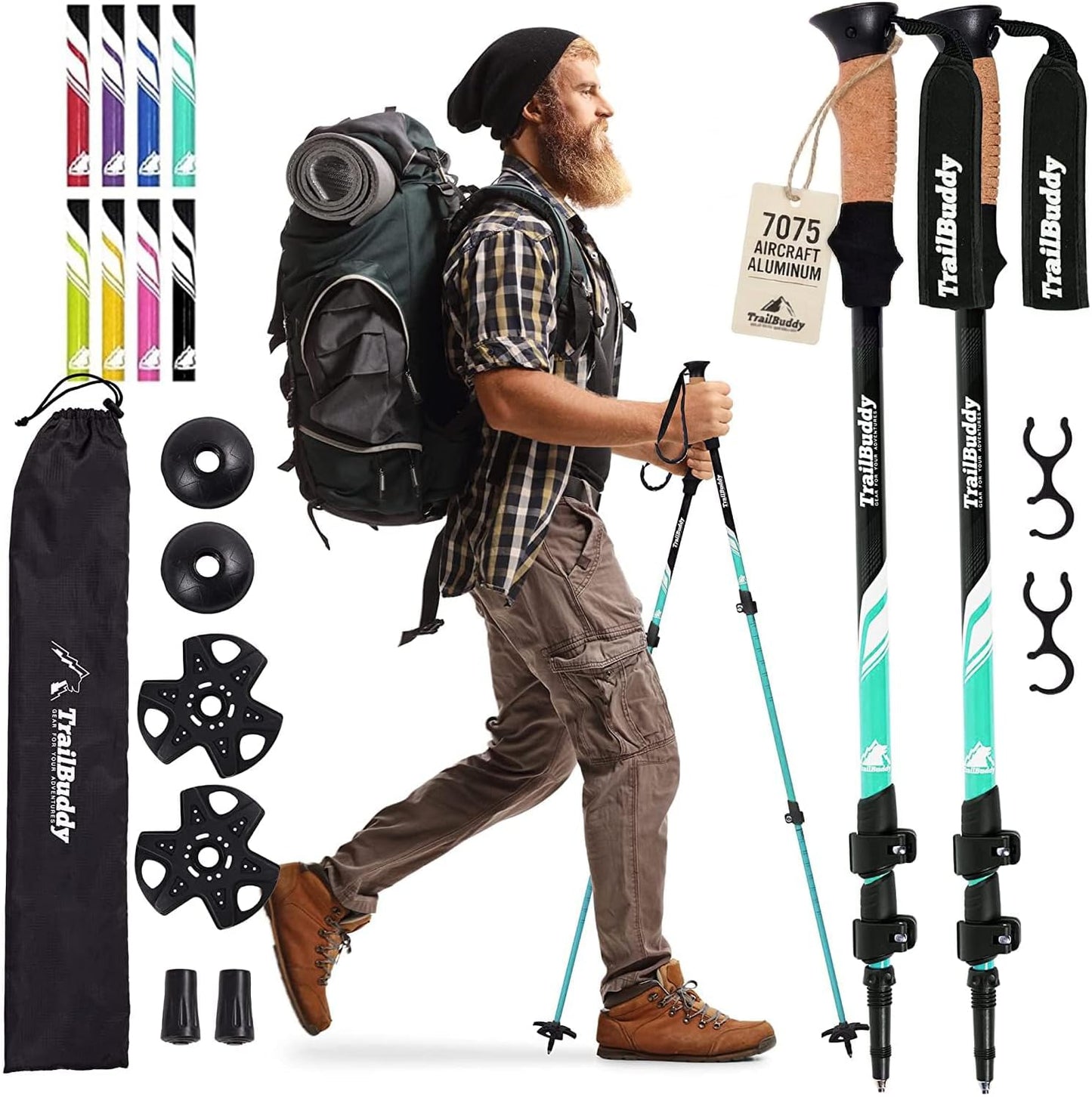 Lightweight Collapsible Trekking Poles for Hiking, Travel & Outdoor Support