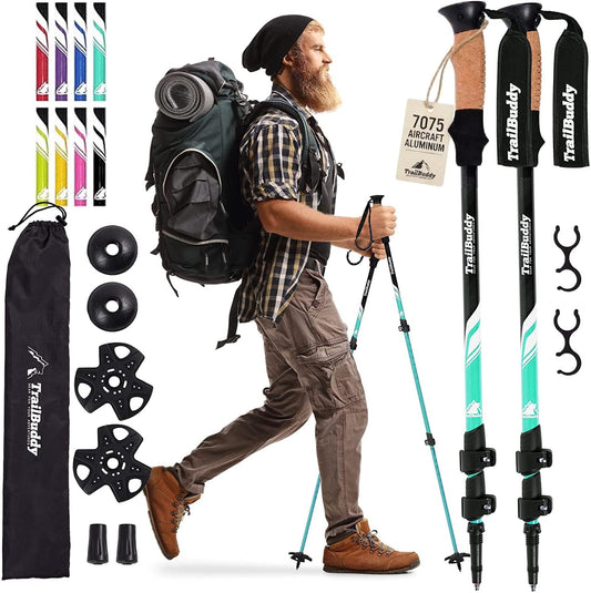 Lightweight Collapsible Trekking Poles for Hiking, Travel & Outdoor Support