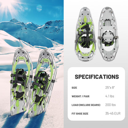 Lightweight Snowshoes Set with Trekking Poles & Carry Bag for Winter Hiking