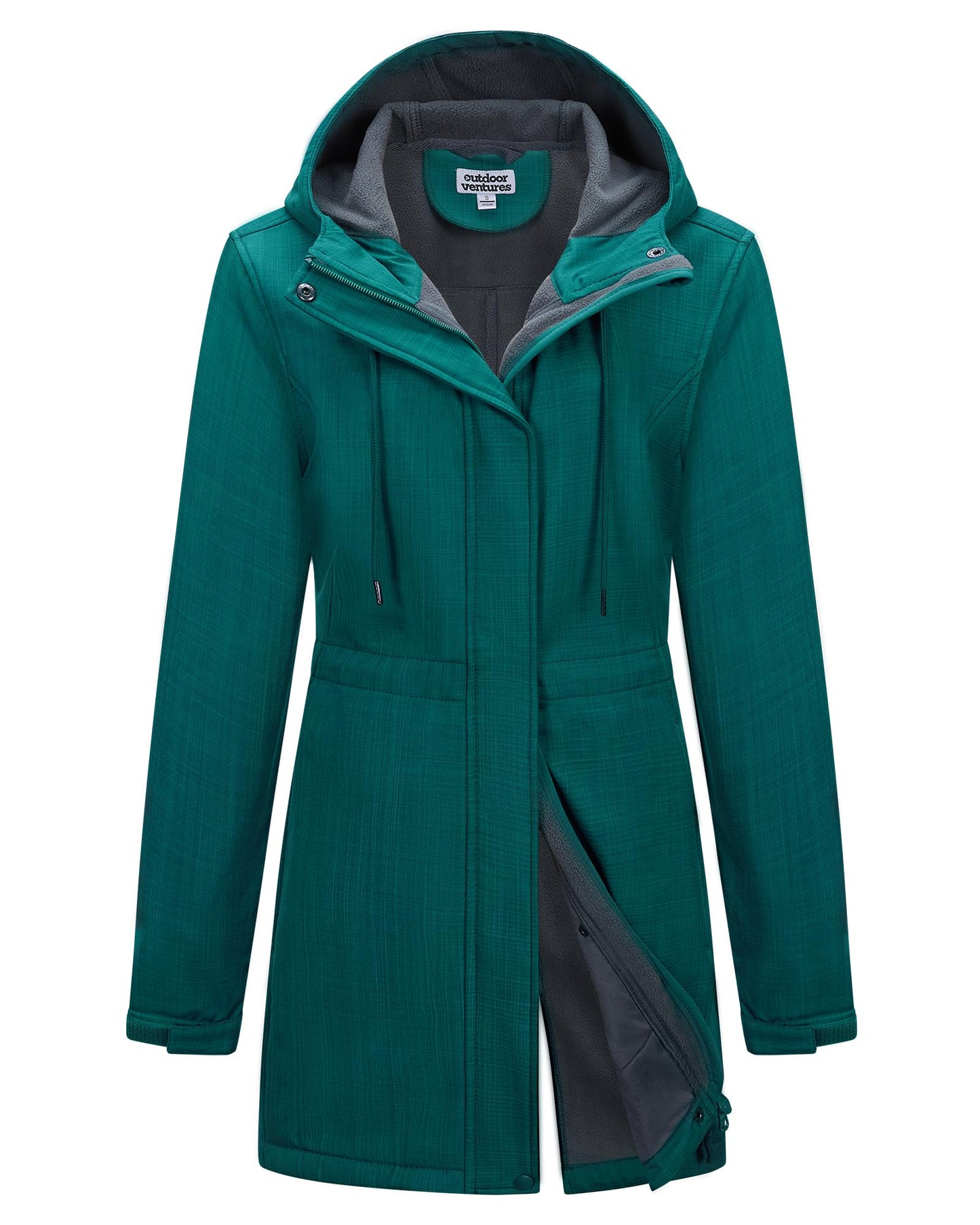 Women’s Lightweight Waterproof Fleece-Lined Softshell Rain Jacket with Hood