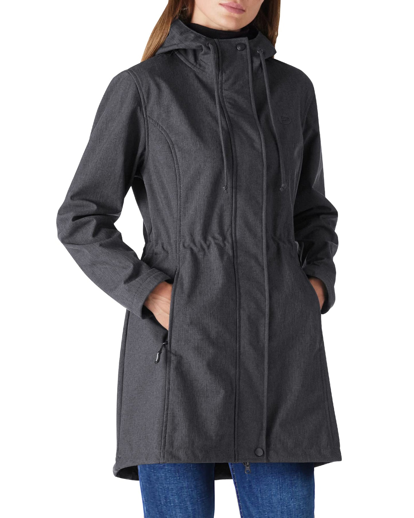 Women’s Lightweight Waterproof Fleece-Lined Softshell Rain Jacket with Hood