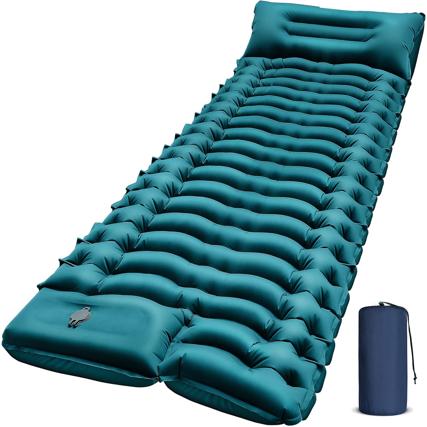 Ultralight Inflatable Camping Sleeping Pad with Built-In Pillow & Foot Pump