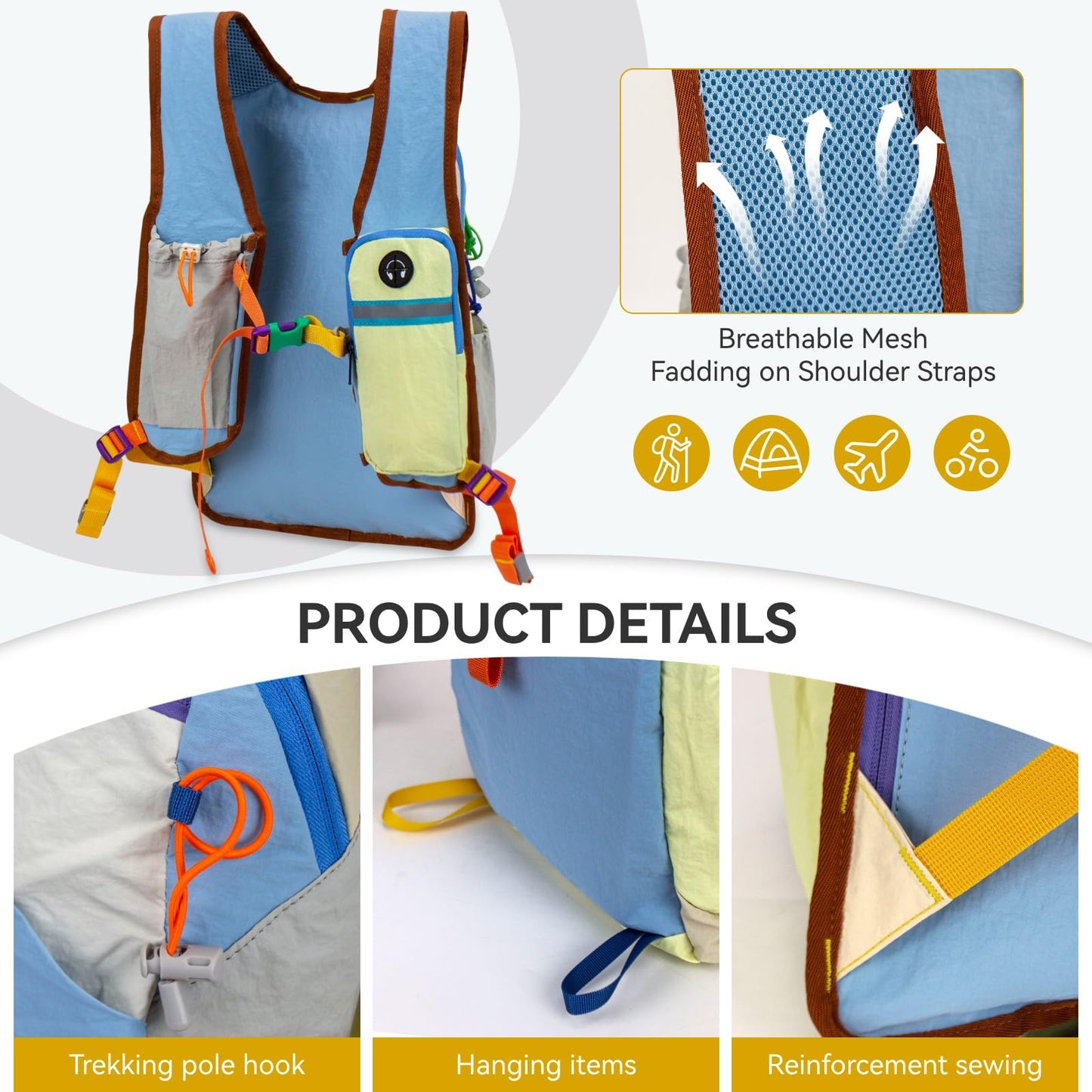 Lightweight Packable Hiking Daypack for Travel & Outdoor Use