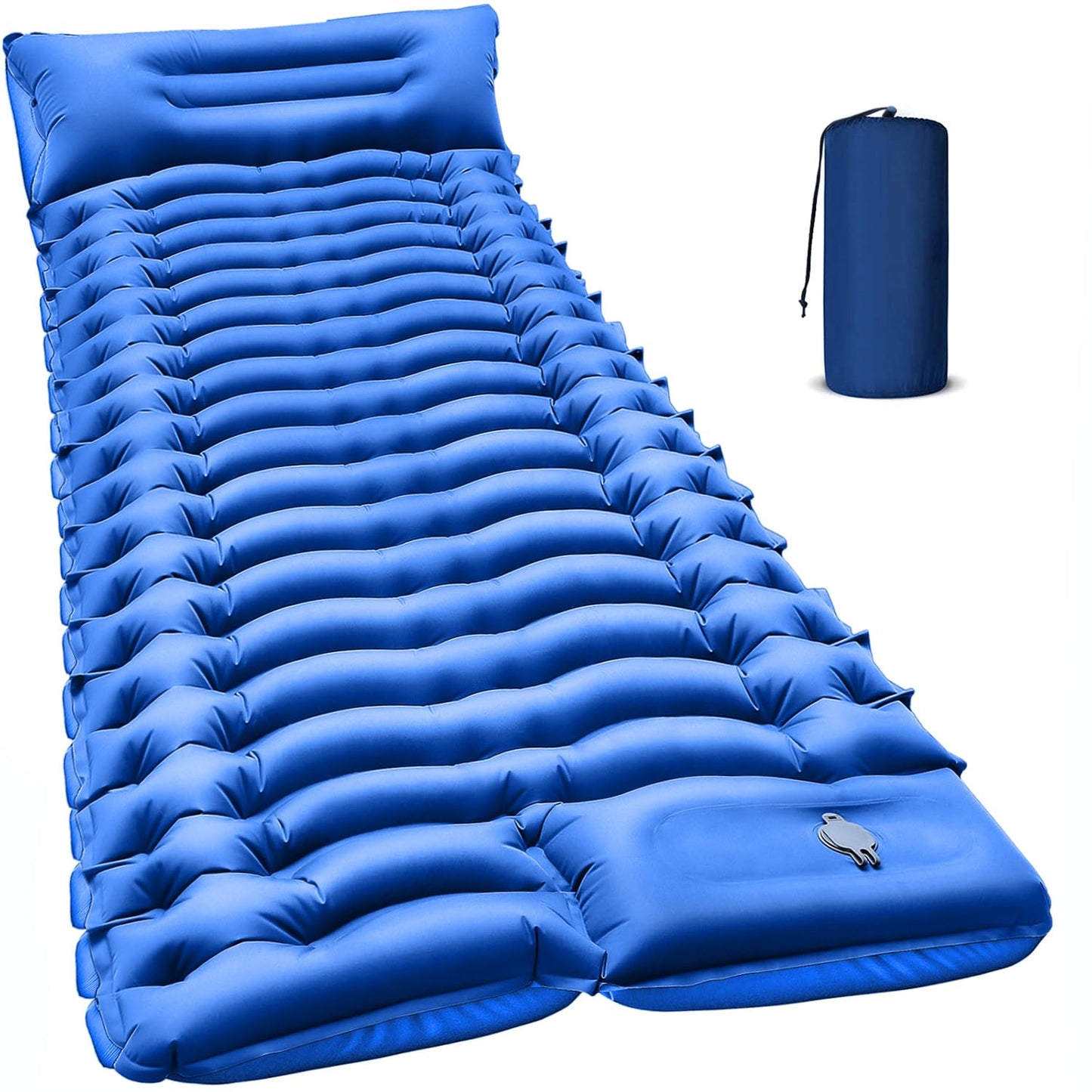 Ultralight Inflatable Camping Sleeping Pad with Built-In Pillow & Foot Pump