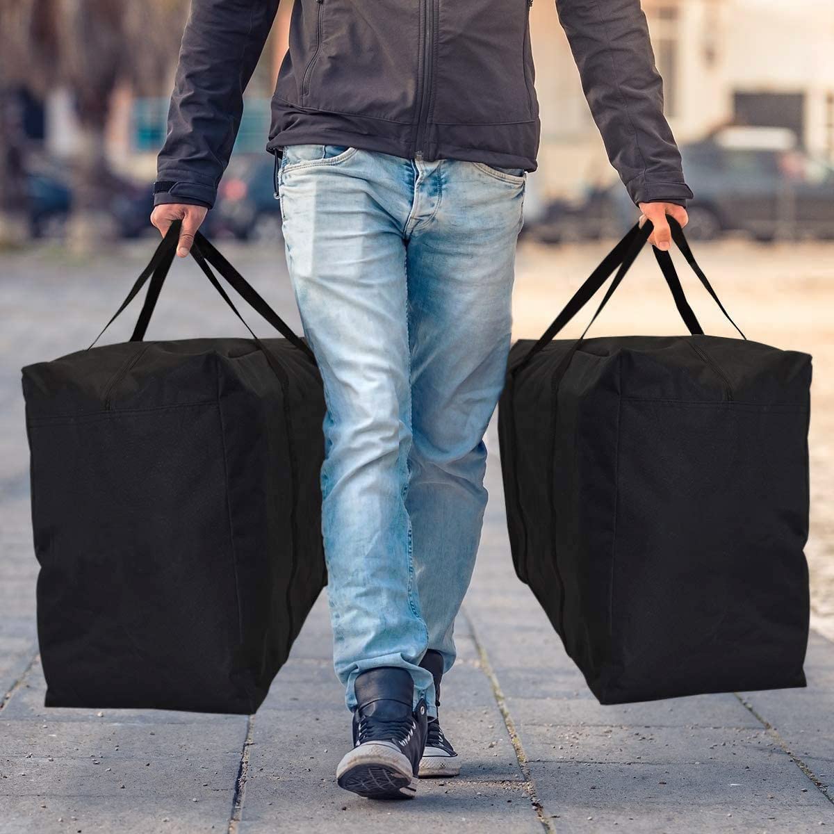 Extra Large Storage & Moving Bags with Carry Handles & Zipper Closure
