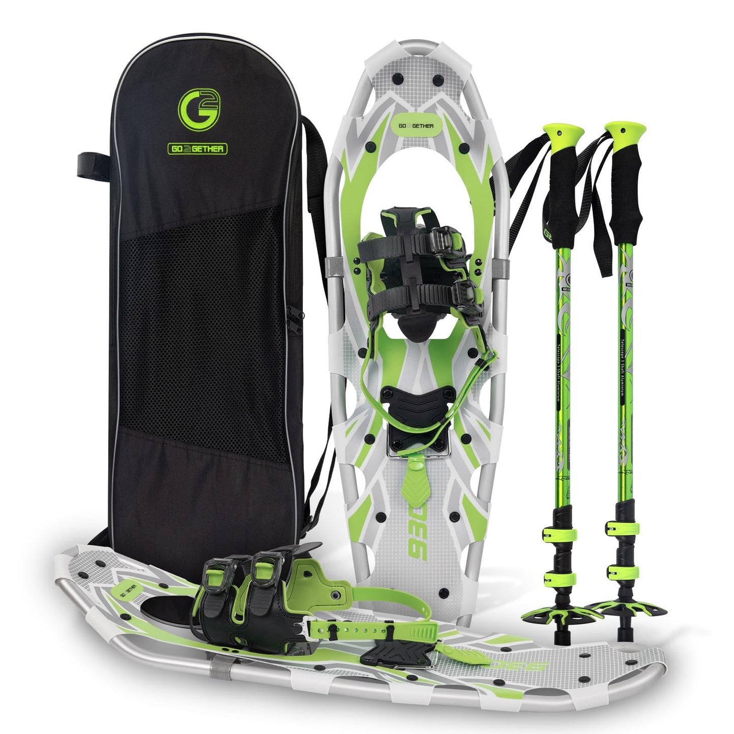 Lightweight Snowshoes Set with Trekking Poles & Carry Bag for Winter Hiking