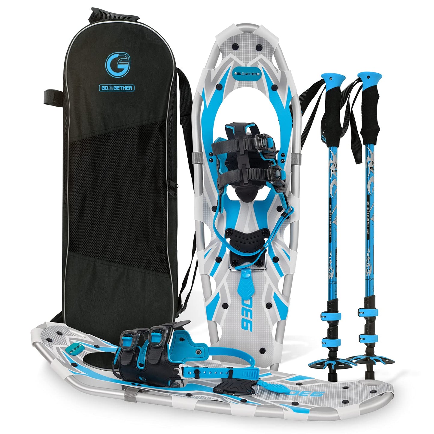 Lightweight Snowshoes Set with Trekking Poles & Carry Bag for Winter Hiking