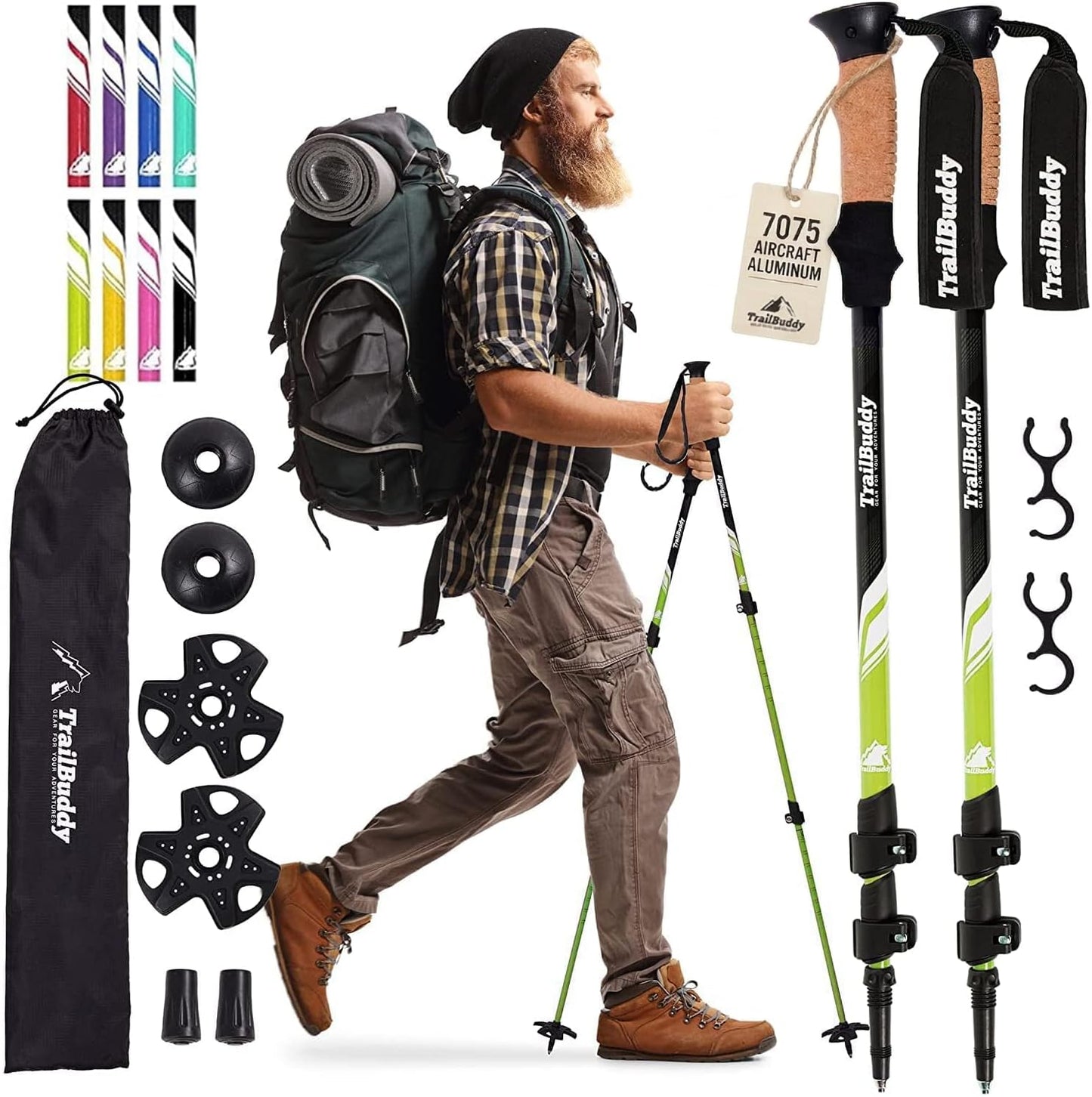 Lightweight Collapsible Trekking Poles for Hiking, Travel & Outdoor Support