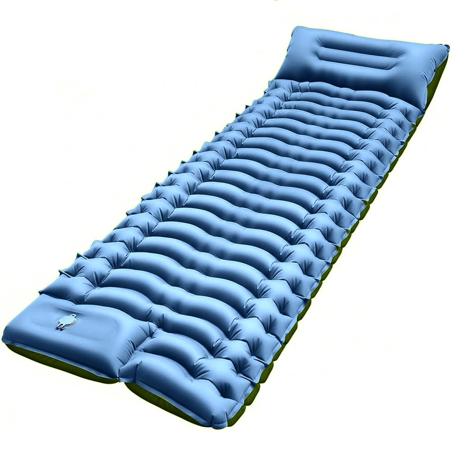 Ultralight Inflatable Camping Sleeping Pad with Built-In Pillow & Foot Pump