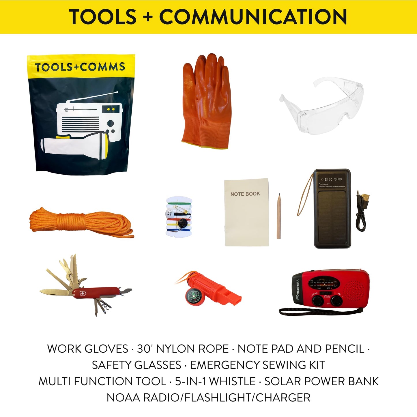 Complete 3-Day Emergency Survival Kit for Earthquakes, Hurricanes & Disaster Preparedness