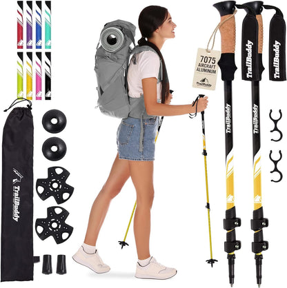 Lightweight Collapsible Trekking Poles for Hiking, Travel & Outdoor Support