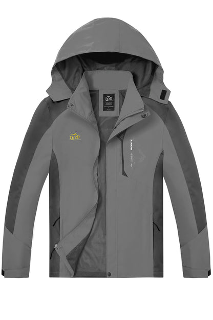Men’s Waterproof Hooded Rain Jacket with Lightweight Windproof Design